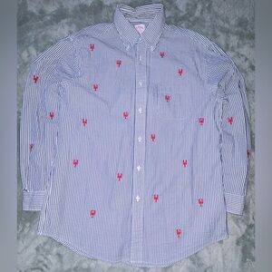 Brooks Brothers Madison Seer Sucker Lobster Button Down Shirt Men’s Medium